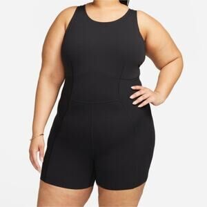 Nike Yoga Black Dri-FIT Luxe 5" Strappy Back Romper Plus a size 1X‎ New